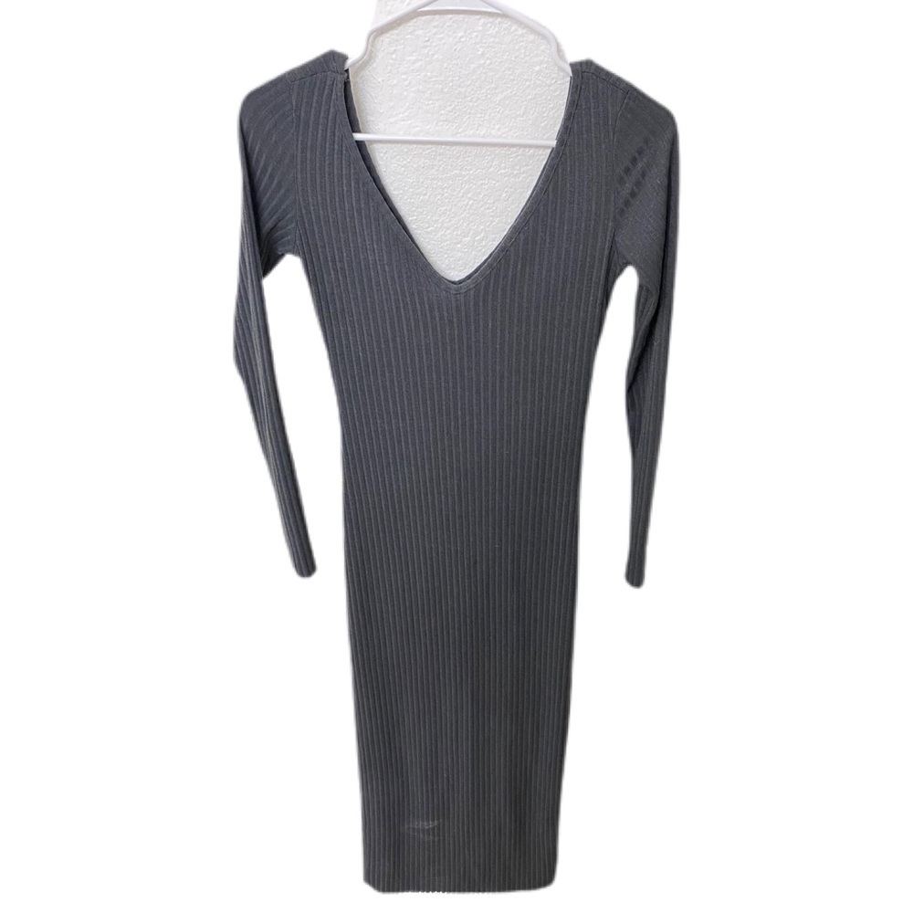 Grey ribbed longline sweater vest